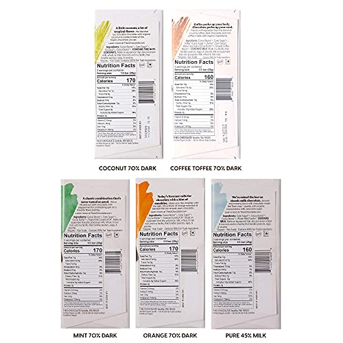 Theo Chocolate Organic Milk + Dark Chocolate Classic Sampler Var