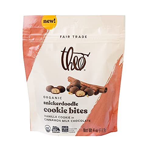 Theo Chocolate Snickerdoodle Organic Cookie Bites, 4 Ounce Resea...
