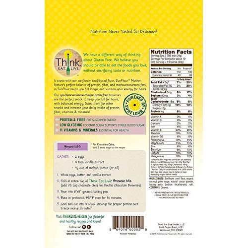 Think Eat Live | Keto Rich Chocolate Brownie Mix, Gluten Free, P