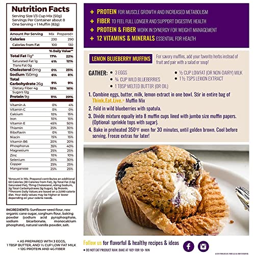 Think Eat Live SunFlour Muffin Mix made from Sunflower Seed Flou...