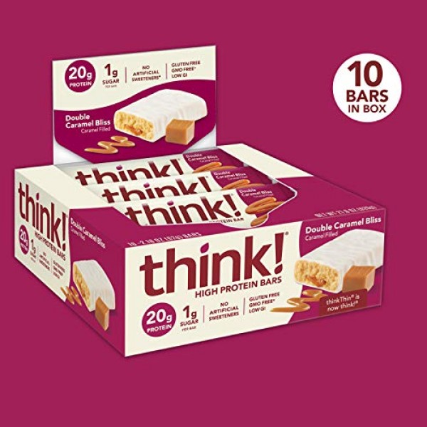 think! High Protein Bars - Berries & Crème, 20g Protein, 1g Suga...