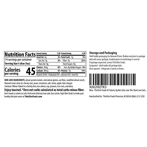 Thinslim Foods 45 Calorie, 0G Net Carb, Love-The-Taste Low Carb