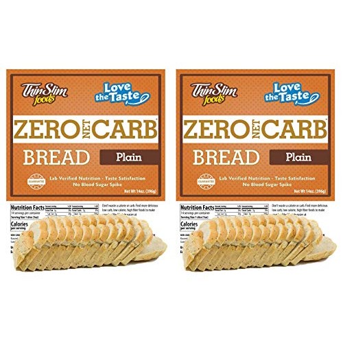Thinslim Foods Keto Low Carb Bread - Plain Bread, 2 Pack 14 Sli