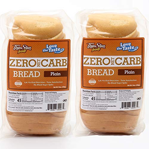 Thinslim Foods Keto Low Carb Bread - Plain Bread, 2 Pack 14 Sli