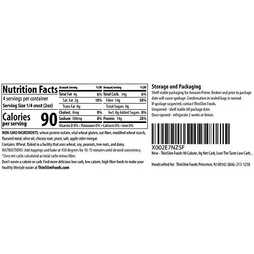 Thinslim Foods Zero Net Carb, Low Carb Keto Pizza Crust - 2 Pack