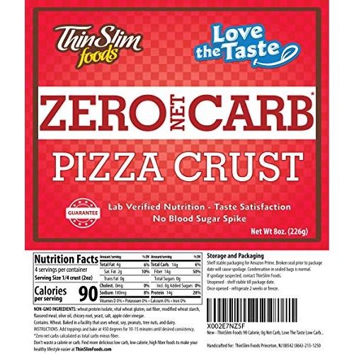 ThinSlim Foods Zero Net Carb Pizza Crust | Keto | Low Carb | 8oz...