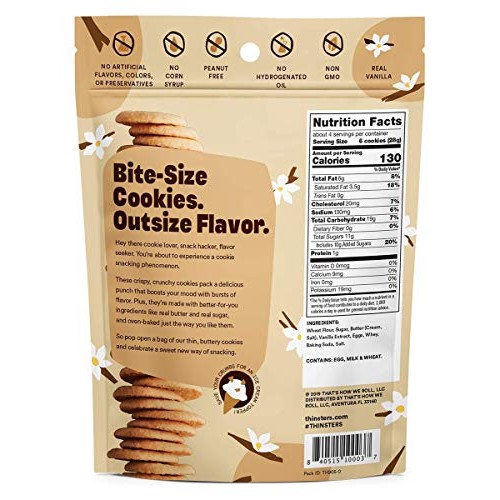 Thinsters Cookie Thins Cookies, Vanilla Bean, 4Oz Pack Of 6, N