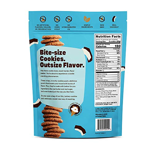 Thinsters Cookies, Toasted Coconut, 16 Oz Pack Of 2, Non-Gmo,