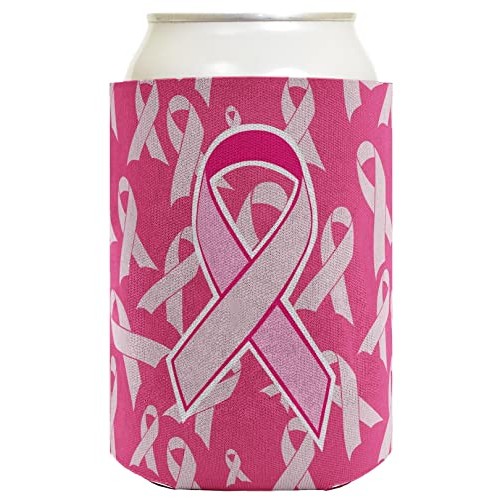 Breast Cancer Awareness Pink Ribbon Loved Survivor 12 Pack Can C...