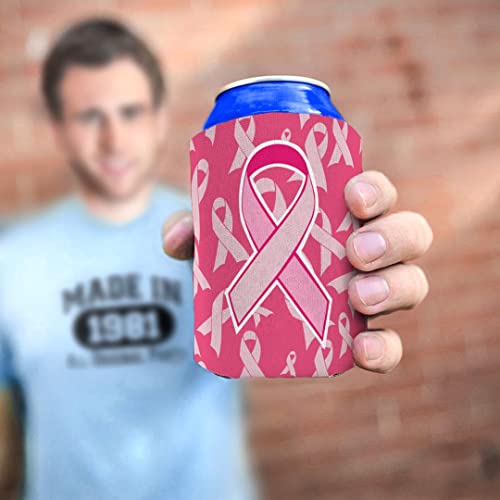 Breast Cancer Awareness Pink Ribbon Loved Survivor 12 Pack Can C...