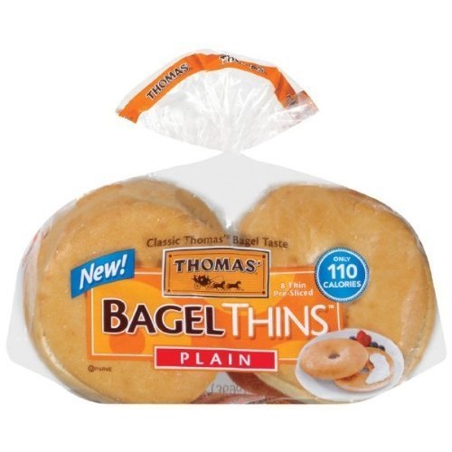 Thomas Bagel Thins - Plain - 13 Ounce. - 8 Count
