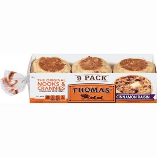 Scs Thomas Cinnamon Raisin English Muffins - 19.5 Oz. - 9 Ct. -