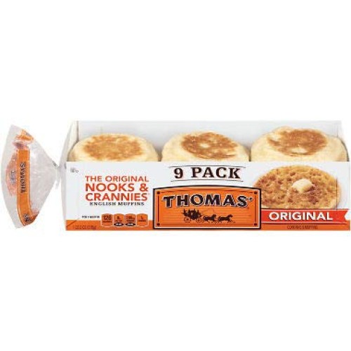 Thomas Original English Muffins 18 Oz. Each, 9 Pk. A1