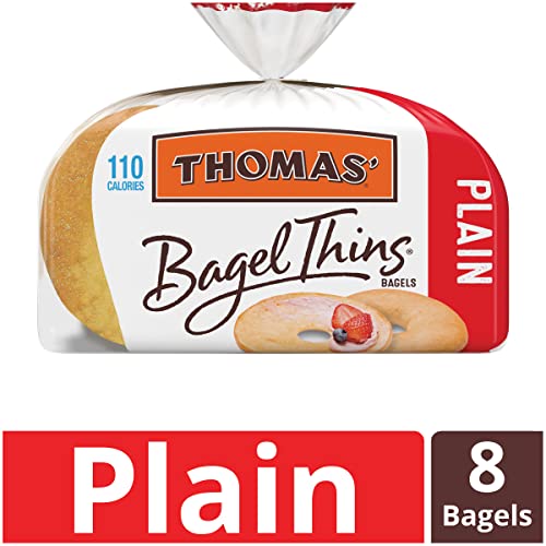 Thomas Plain Bagel Thins, Only 110 Calories, 8 Count, 13 Oz Thomas Plain Bagel Thins, Only 110 Calories, 8 Count, 13 Oz