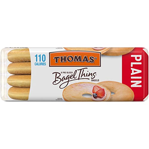 Thomas Plain Bagel Thins, Only 110 Calories, 8 Count, 13 Oz Thomas Plain Bagel Thins, Only 110 Calories, 8 Count, 13 Oz
