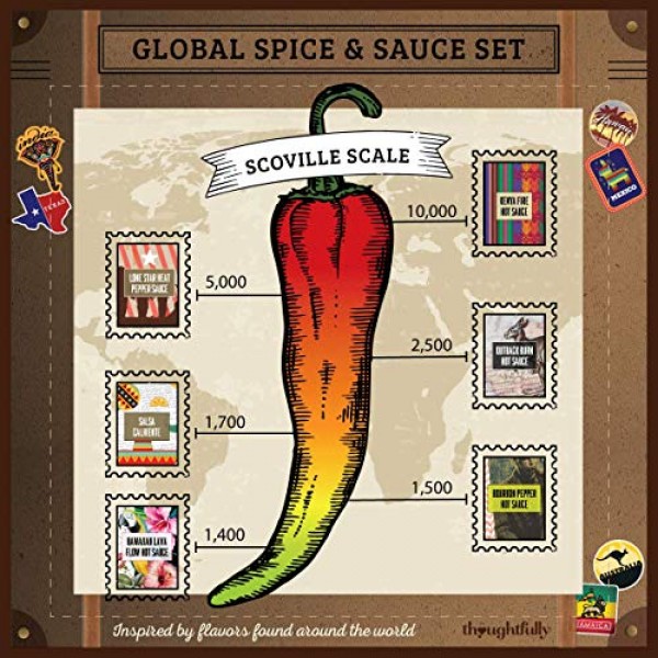 Thoughtfully Gifts, Global Spice And Sauce Set, Includes A Varie