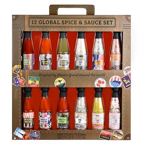 Thoughtfully Gifts, Global Spice And Sauce Set, Includes A Varie