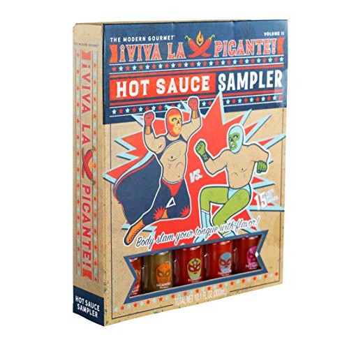 Thoughtfully Gifts, Hot Sauce Book Gift Set, Hot Sauce Sampler I