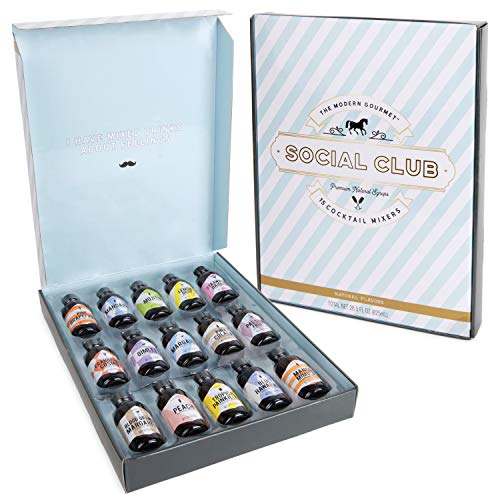 Thoughtfully Gifts, Social Club Cocktail Mixers Gift Set, Premiu