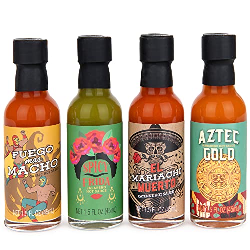 Thoughtfully Gifts, Taco Stand Hot Sauce Gift Set, Flavors Inclu