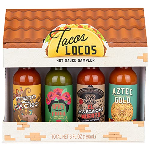 Thoughtfully Gifts, Taco Stand Hot Sauce Gift Set, Flavors Inclu
