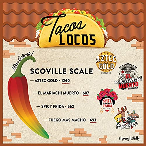 Thoughtfully Gifts, Taco Stand Hot Sauce Gift Set, Flavors Inclu