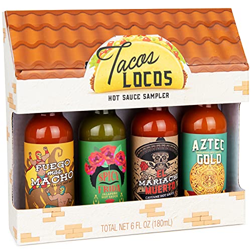 Thoughtfully Gifts, Taco Stand Hot Sauce Gift Set, Flavors Inclu