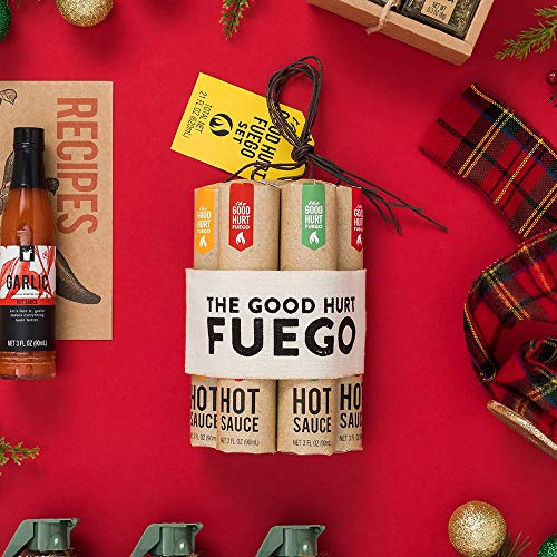 Thoughtfully Gifts, The Good Hurt Fuego: A Hot Sauce Gift Set Fo