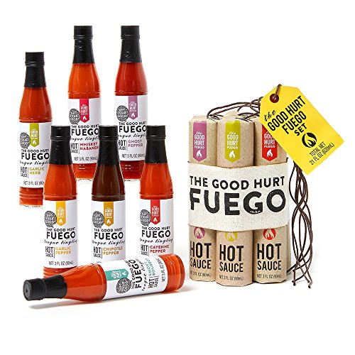 Thoughtfully Gifts, The Good Hurt Fuego: A Hot Sauce Gift Set Fo