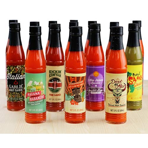 Thoughtfully Gifts, World Traveler Hot Sauce Gift Set, 3 Ounces