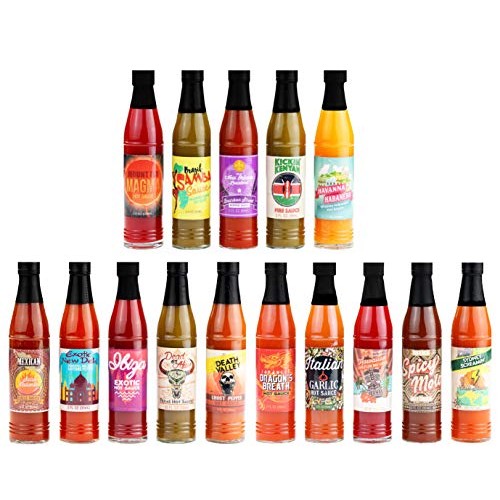 Thoughtfully Gifts, World Traveler Hot Sauce Gift Set, 3 Ounces