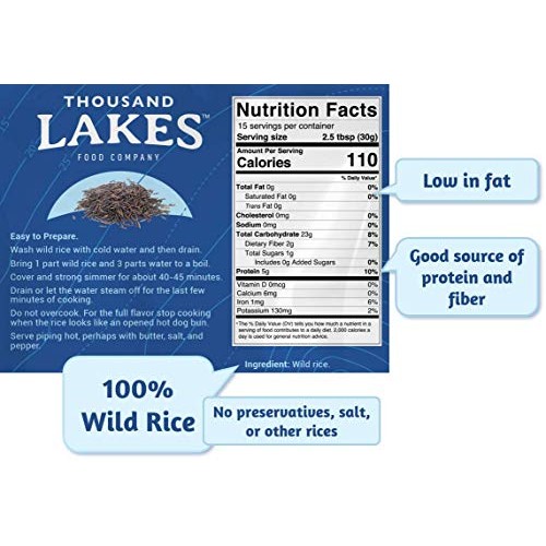 Thousand Lakes Minnesota Grown Wild Rice - 3-Pack 15 Ounces 45