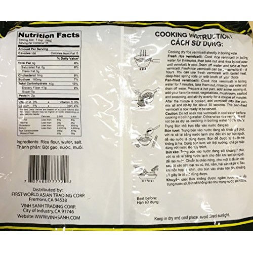 Vietnamese Rice Stickvermicelli Three Ladies Brand 2Lbs