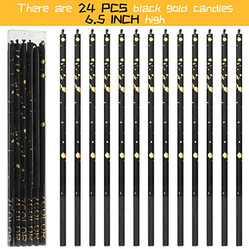 Threlaco 24 Pieces Birthday Candles Long Thin Cake Candle Cupcak