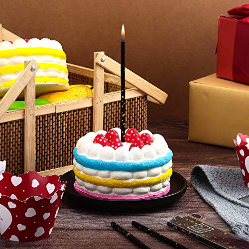 Threlaco 24 Pieces Birthday Candles Long Thin Cake Candle Cupcak