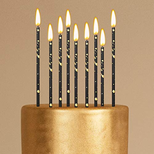 Threlaco 24 Pieces Birthday Candles Long Thin Cake Candle Cupcak