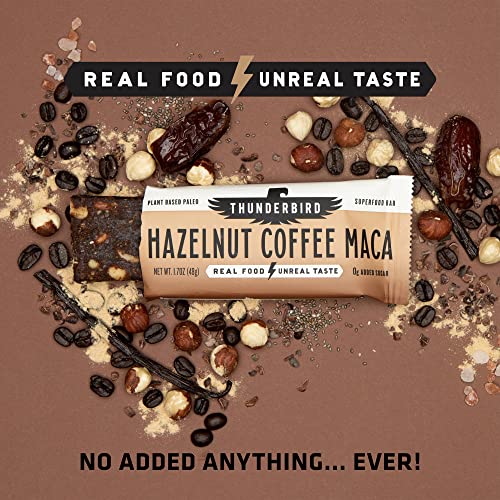 Thunderbird Real Food Energy Bars, Bar Hazelnut Coffee Maca, 1.7...
