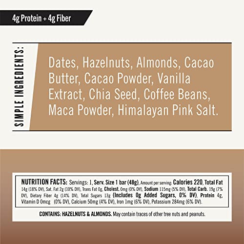 Thunderbird Real Food Energy Bars, Bar Hazelnut Coffee Maca, 1.7...