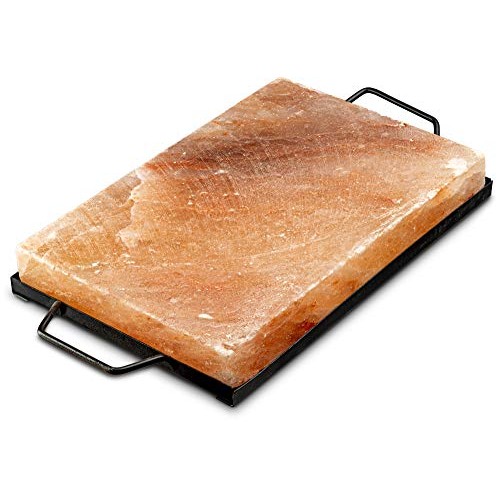 Tiabo Himalayan Salt Plate &Amp; Stainless Steel Holder, Salt Slab B