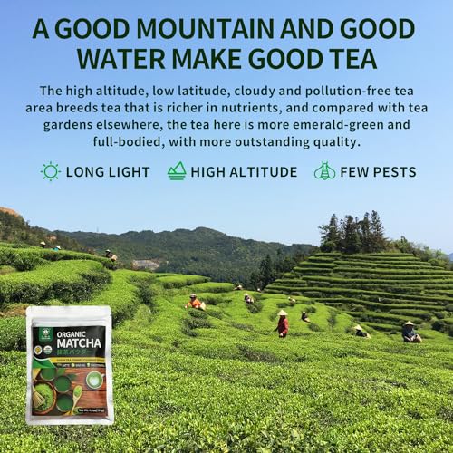 TIAN HU SHAN Organic Matcha Green Tea Powder 4.0oz/114g, Matcha ...