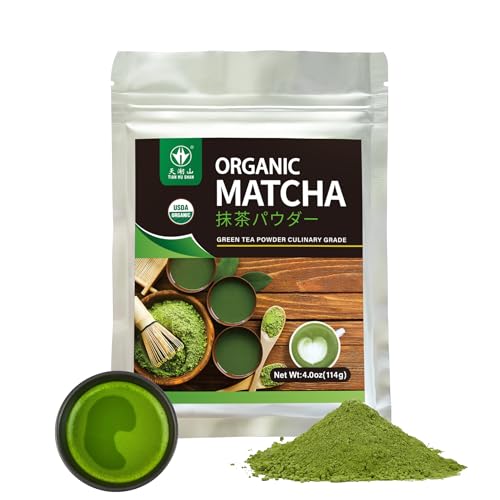 TIAN HU SHAN Organic Matcha Green Tea Powder 4.0oz/114g, Matcha ...