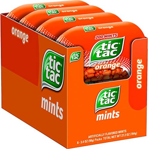 Tic Tac Fresh Breath Mints, Orange, Bulk Hard Candy Mints, 3.4 O