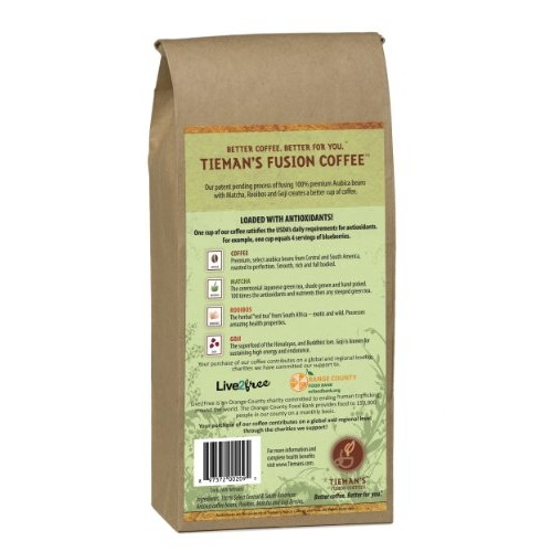 Tiemans Fusion Coffees Dark Fusion Whole Bean, 10-Ounces