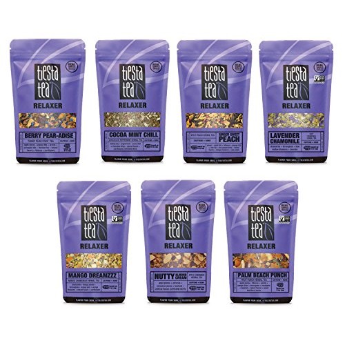 Tiesta Tea Dry Flight Sampler, Relaxer Teas, 7 Count 1 Ounce Pou