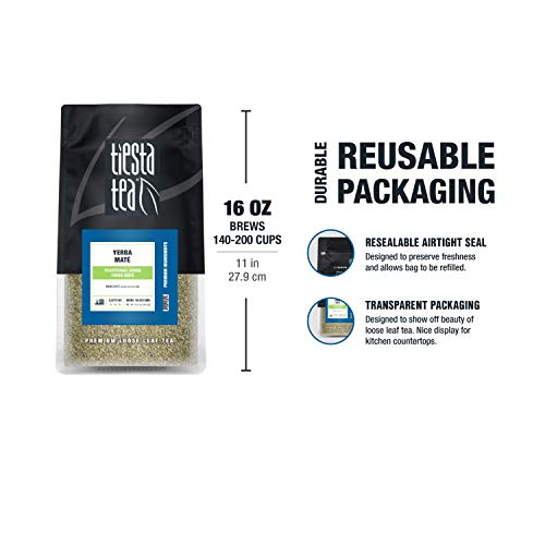 Tiesta Tea Yerba Mate 12Oz Bulk Bag - Traditional Loose Leaf Gre