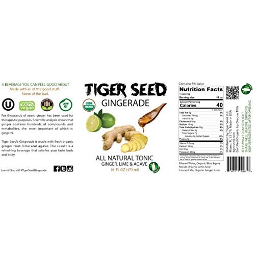 Tiger Seed Gingerade - Made With Fresh Organic Ginger Root 9 Pack