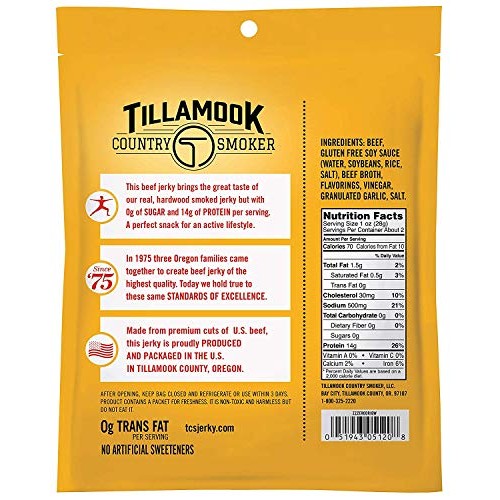 Tillamook Zero Sugar Keto Friendly Beef Jerky Variety 4 Pack Or