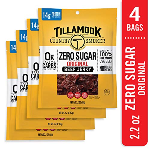 Tillamook Zero Sugar Original Keto Friendly Beef Jerky 4 Pack, 8