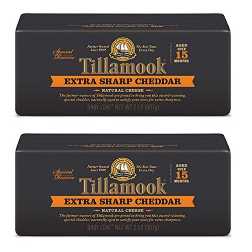 Pack Of 2 Tillamook Extra Sharp Cheddar Cheese 2 Lb Baby Loaves