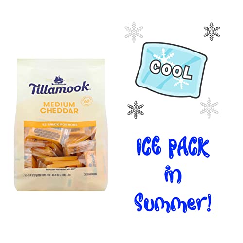 Tillamook Snack-Size Medium Cheddar Tillamoos, 39 Oz 52Count, 0